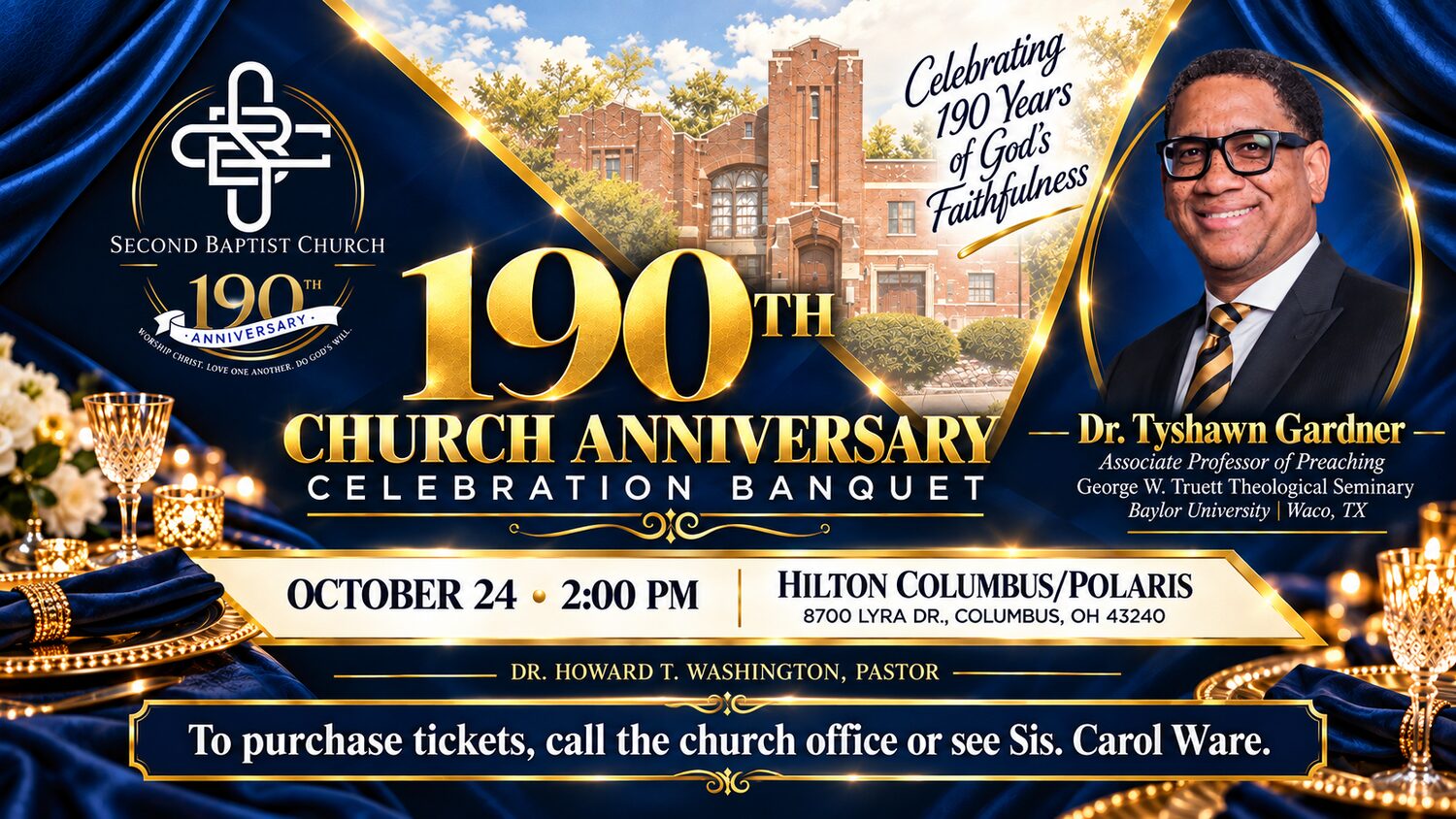 190th Church Anniversary - Purchase Ticket at church